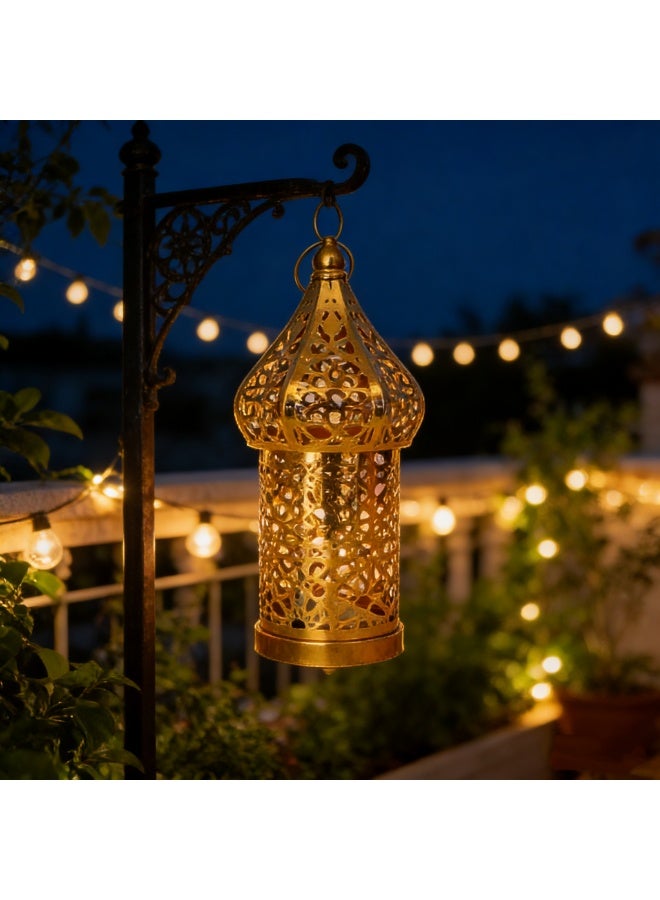 Luxury Golden Moroccan Lantern – Intricate Openwork Metal Lamp for Ramadan Decor, Eid Celebrations, Wedding Centerpieces & Home Ambience（YB-22-S） - Image 4